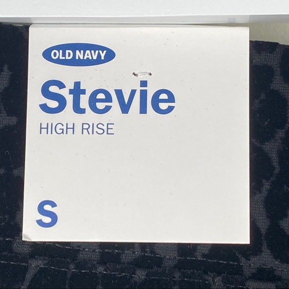 Old Navy Stevie High Rise Black Leopard Flocked Pants Size Small - Picture 7 of 10